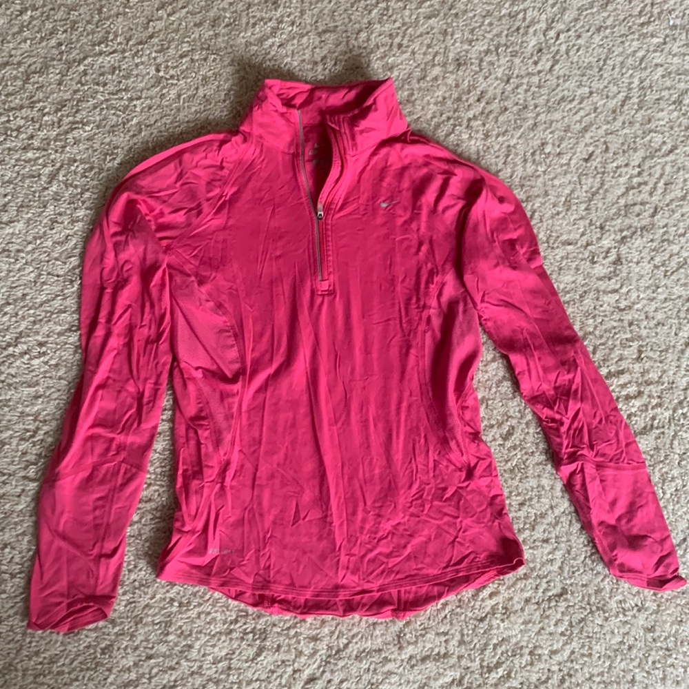 Pink fitted Nike half zip